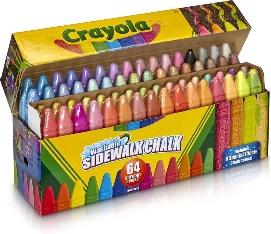 Crayola Stoepkrijt 64 Stuks Intense Kleuren Gemakkelijk Te Wassen