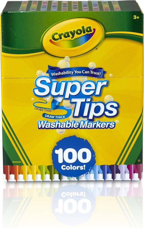 Crayola Supertips 100 Wasbare Viltstiften Dunne en dikke lijnen