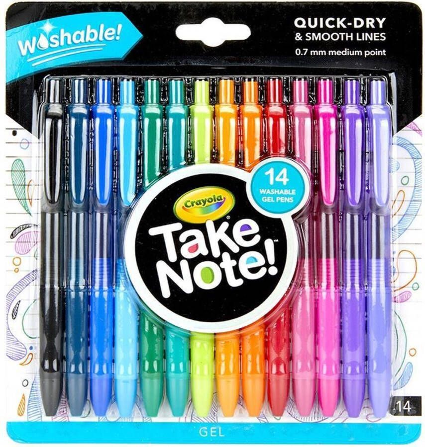 Crayola Take Note! Washable Gel Pennen 14 stuks