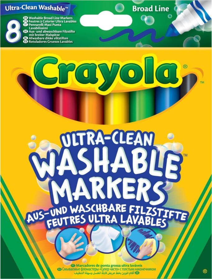 Crayola Ultra-Clean Viltstiften Voor Kinderen 8 Stuks