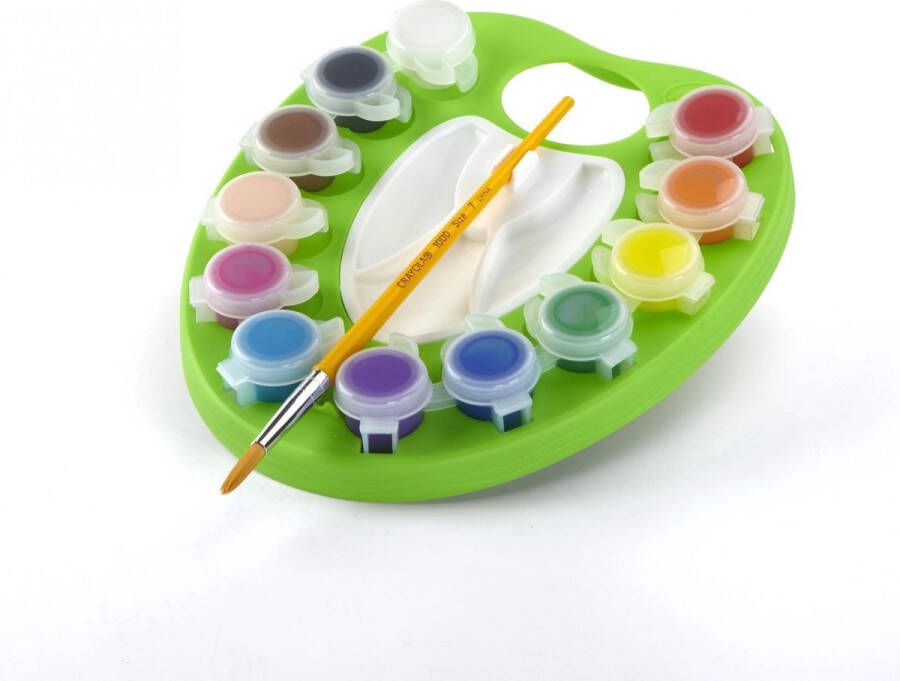 Crayola Washable Kids&apos; Paint Palette verfpalet met afwasbare verf en kwastje