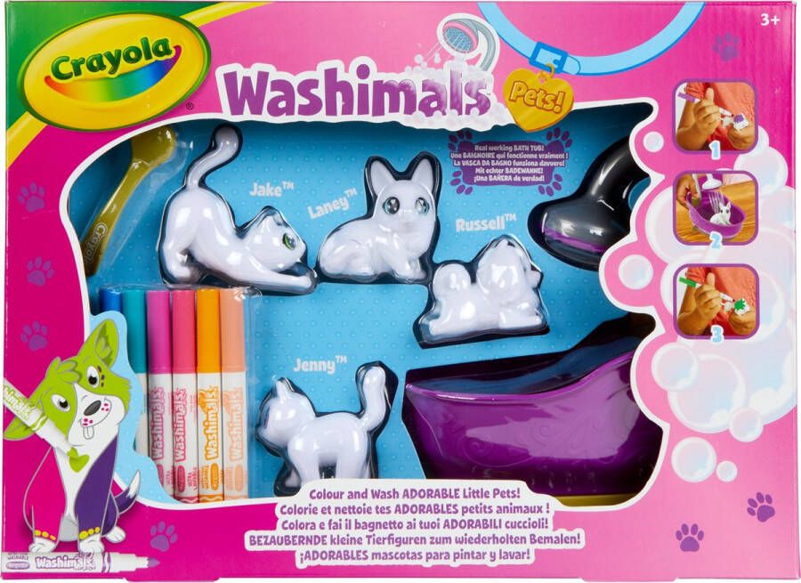 Goliath Crayola Washimals Huisdieren Activiteitenset Kleuren Wassen en Opnieuw Kleuren met Dieren