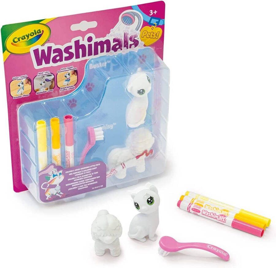 Crayola Washimals Pets Navulset Hondje & Poesje spel en cadeau voor kinderen vanaf 3 jaar
