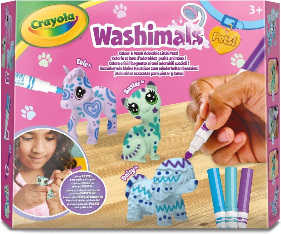 Crayola Washimals Hobbypakket Pets Navulset Met 3 Puppy's Pastelkleuren