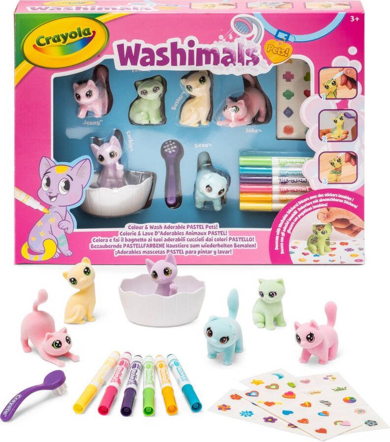 Crayola Washimals Hobbypakket Pets Activiteitenset Met Stickers In Pastelkleuren