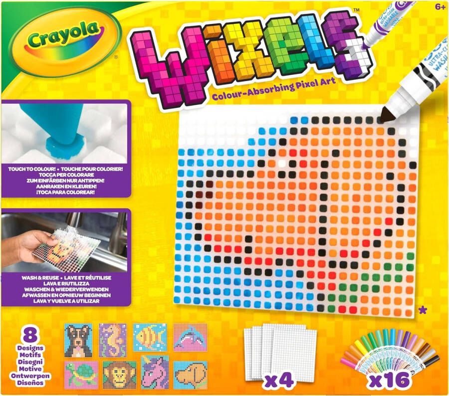 Crayola Wixels Animal Activity Kit Kleurabsorberende Pixel Art Set Inclusief Markers en gemakkelijk te volgen kleurgidsen Vanaf 6 jaar