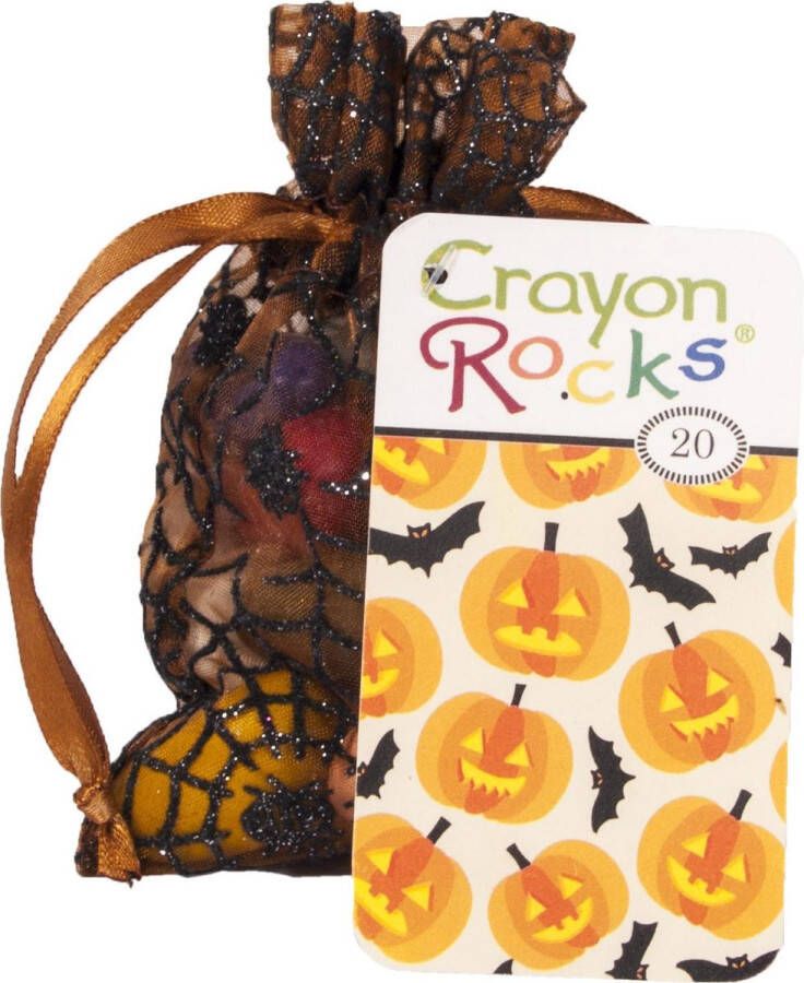 Crayon Rocks ecologische niet giftige waskrijtjes pengreep stimulerend 20 kleuren in een griezelig zakje [Halloween editie]