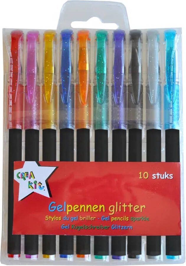 Crea-kit Gelpennen Glitter 10 Stuks Gratis Verzonden