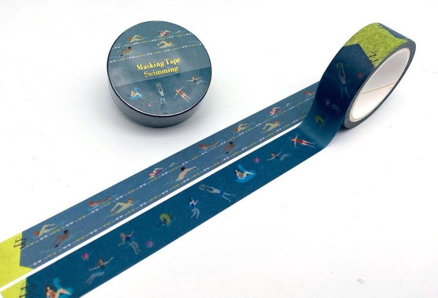 Creabrulee Washi Tape Zwemmen Bullet Journal Scrapbook Planner Masking tape Decoratie tape Papier tape Kaarten maken