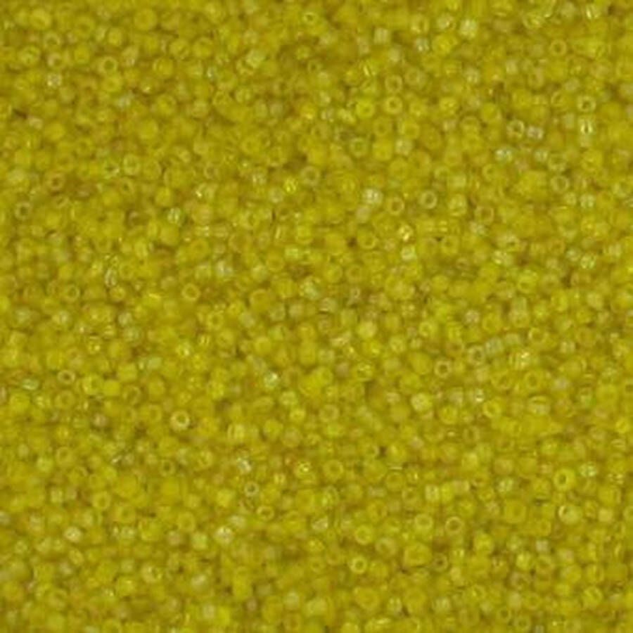 CreaGreet Glaskralen [ rocailles ] Regenboog 2 mm 450 gram geel