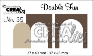 Crealies Double Fun Stansen Nr.35 Deurtjes (voor hondenhok) 37x45mm