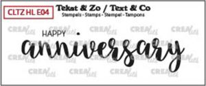 Crealies • Tekst & Zo Handlettering happy anniversary solid 1 stuk