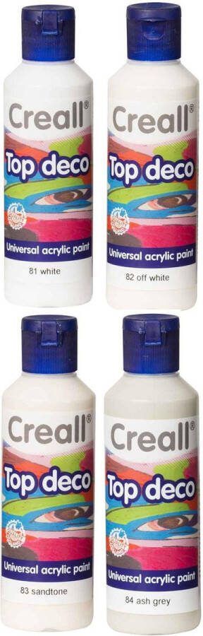 Creall Acryl Verf 4 Kleuren Assortiment 4 x 80ml Acrylverf voor kunstschilders snel droog en niet duur Wisselende kleuren