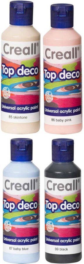 Creall Acryl Verf 4 Kleuren Assortiment 4 x 80ml Acrylverf voor kunstschilders snel droog en niet duur Wisselende kleuren
