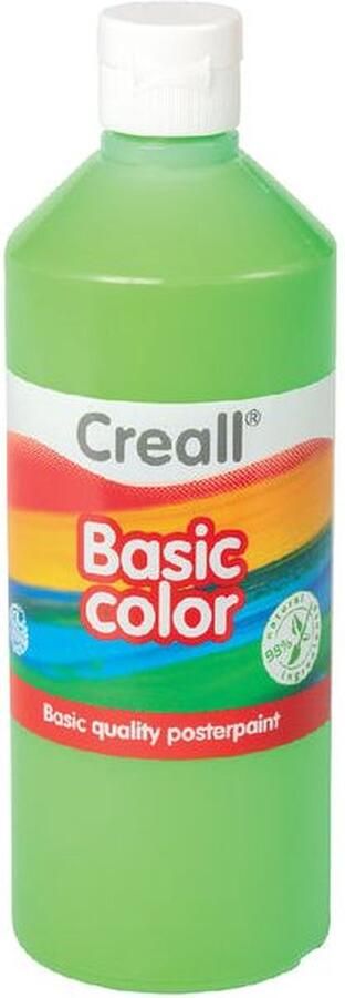 Creall Plakkaatverf basic lichtgroen 500ml Fles a 500 milliliter 6 stuks