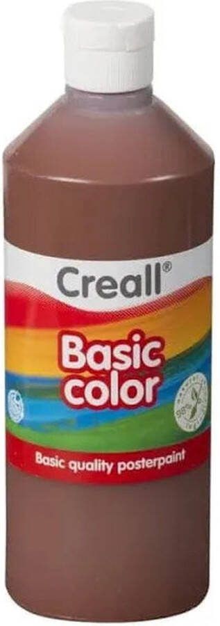 Creall Plakkaatverf basic donkerbruin 500ml Fles a 500 milliliter 6 stuks