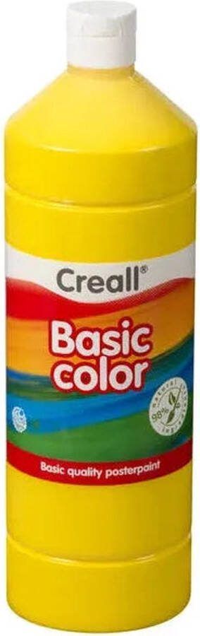 Creall Plakkaatverf basic geel 1000ml Fles a 1000 milliliter 6 stuks
