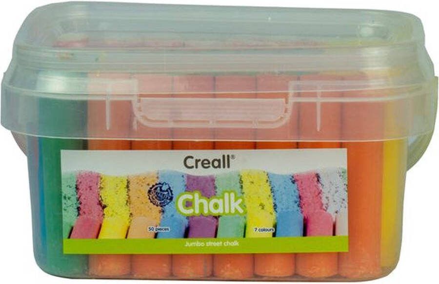 Creall Stoepkrijt 50 stuks 6 kleuren Pot a 50 stuk 12 stuks