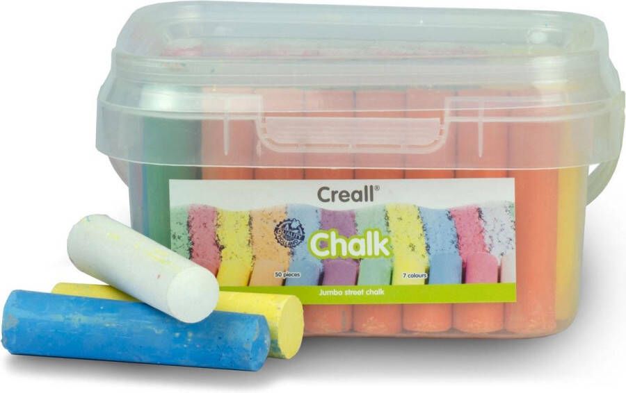 Creall Havo stoepkrijt Chalk emmertje van 50 stuks 6 stuks