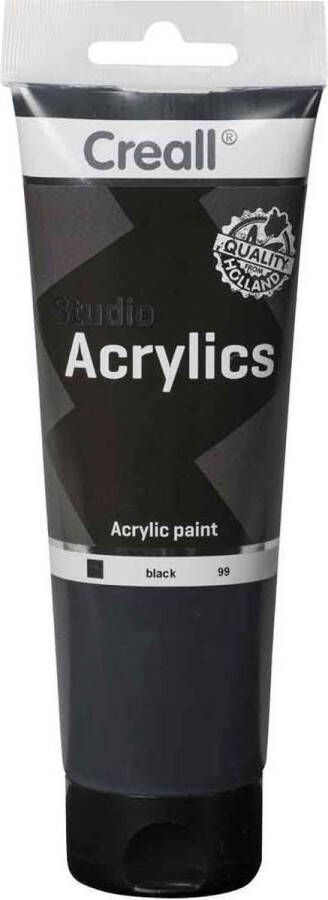 Creall Studio Acrylics Black 250ml Acrylverf voor kunstschilders