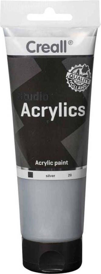 Creall Studio Acrylics Metaalkleurig Silver 250ml Acrylverf voor kunstschilders
