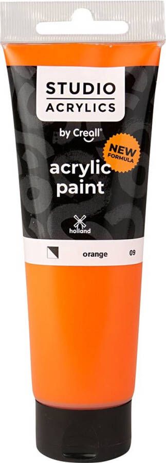 Creall Acrylverf Oranje Orange (#09) Semi Dekkend Studio 120ml 1 fles