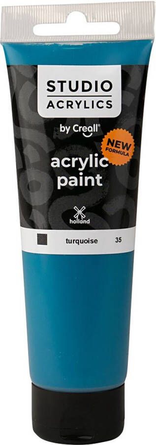 Creall Studio acrylverf turquoise (35) dekkend 120 ml 1 fles