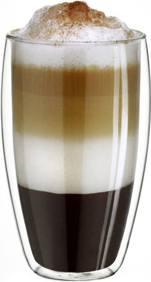Creano Dubbelwandige koffieglazen Theeglazen Thermisch glas Handgemaakt 400 ml Set van 4 stuks