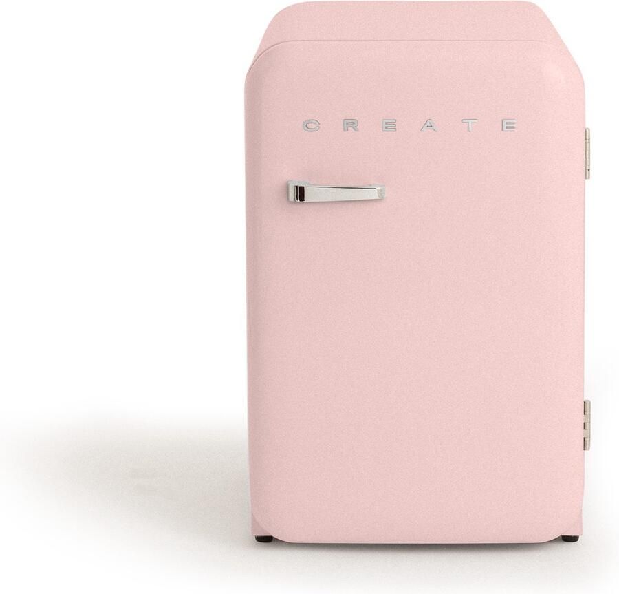 Create RETRO FRIDGE 107L SILVER Koelkast 5 Planken Pastel roze