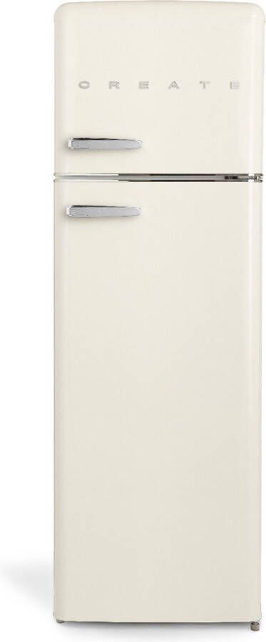 Create FRIDGE STYLANCE TOP 246L Retro-stijl combi koelkast Tweedeurs Diepvriezer Beige