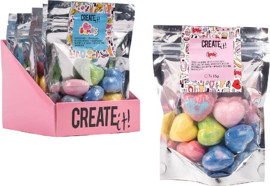 Create it! Bath Bombs Mini Hearts 7-pack Disp