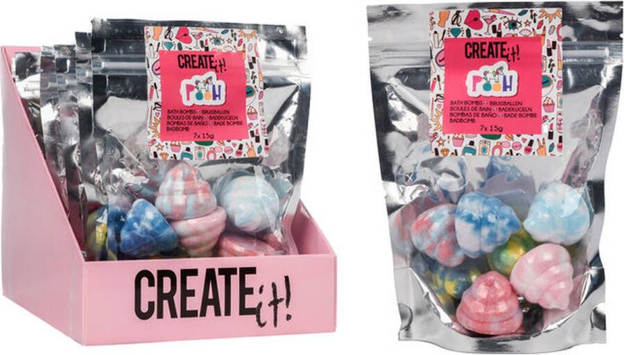Create it! Bruisbal mini unicorn pooh 7 pack Badbruisballen Kinder bad plezier Bruisbal Verschillende kleuren