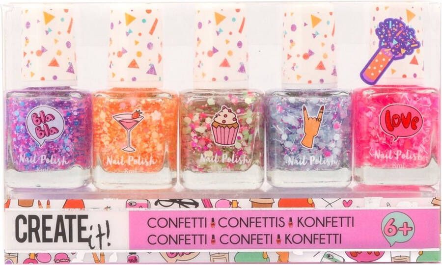 Coppens Nagellak Create It confetti: 5-delig