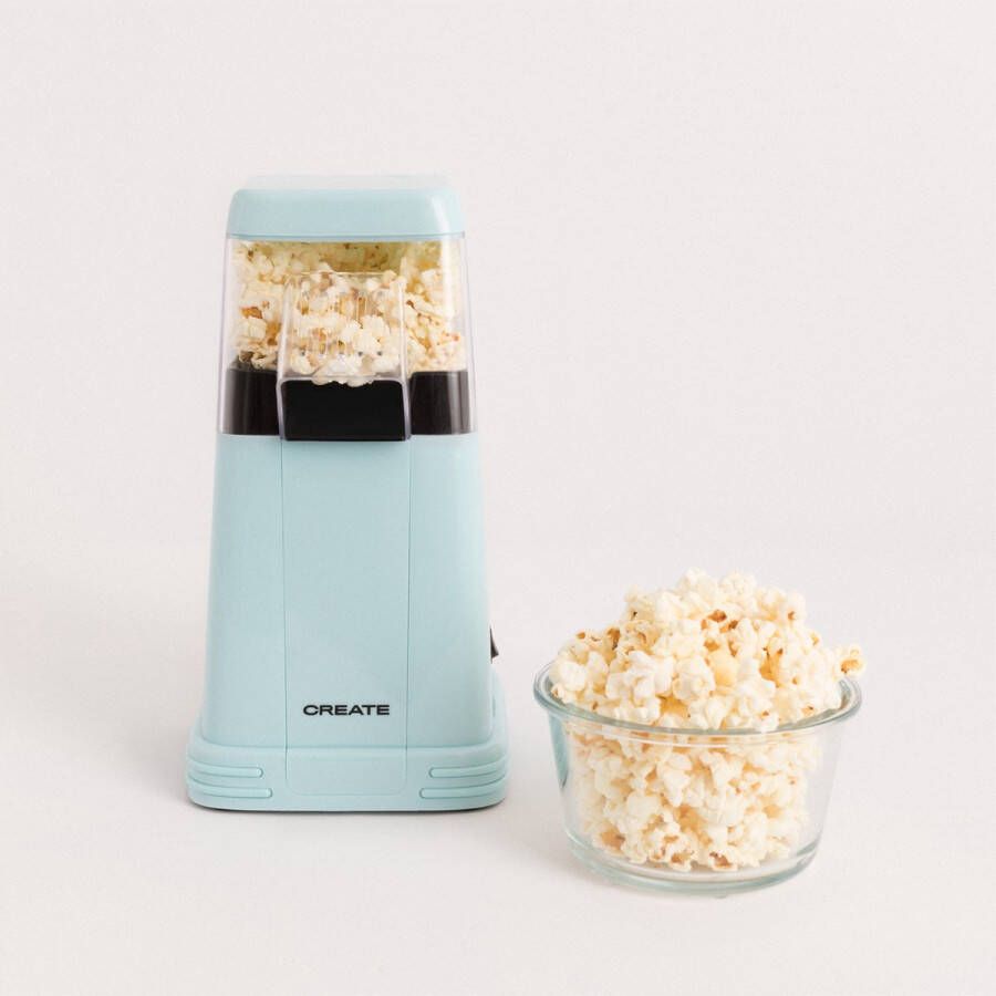 Create POPCORN MAKER Popcornmachine Olie- en Vetvrij Inclusief Maatbeker Blauw