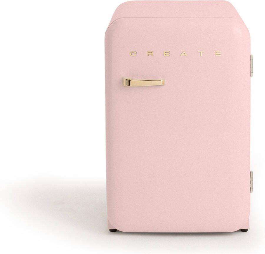 Create RETRO FRIDGE 107L GOUD Koelkast 5 Planken Pastel roze