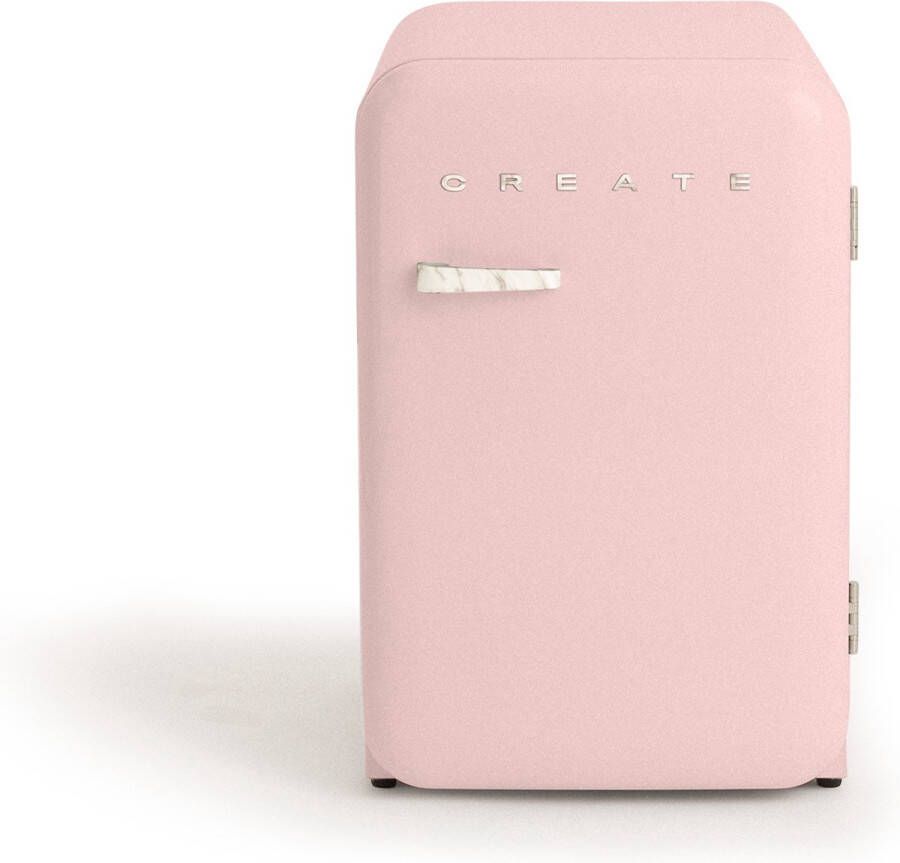 Create RETRO FRIDGE 107L MARMER Koelkast 5 Planken Pastel roze
