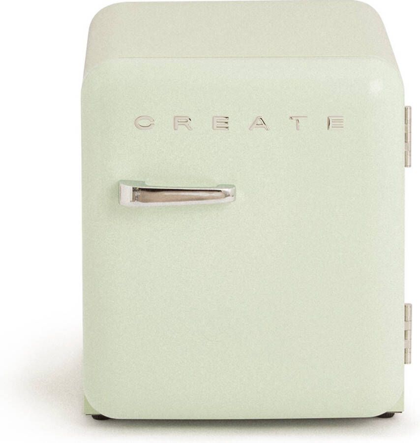 Create RETRO FRIDGE 48L SILVER Koelkast 3 Planken Groen