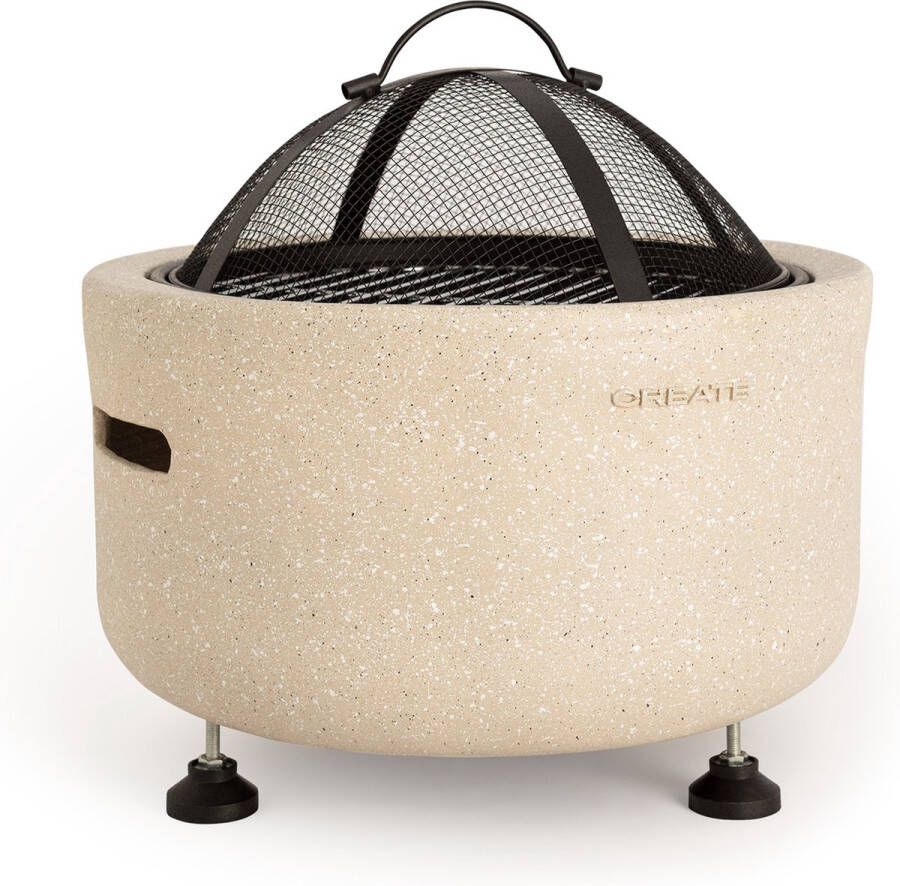 Create Vuurschaal voor buiten met grill Bestand tegen strenge klimaten Met vonkenvanger Lichtgewicht FIRE BOWL GRILL