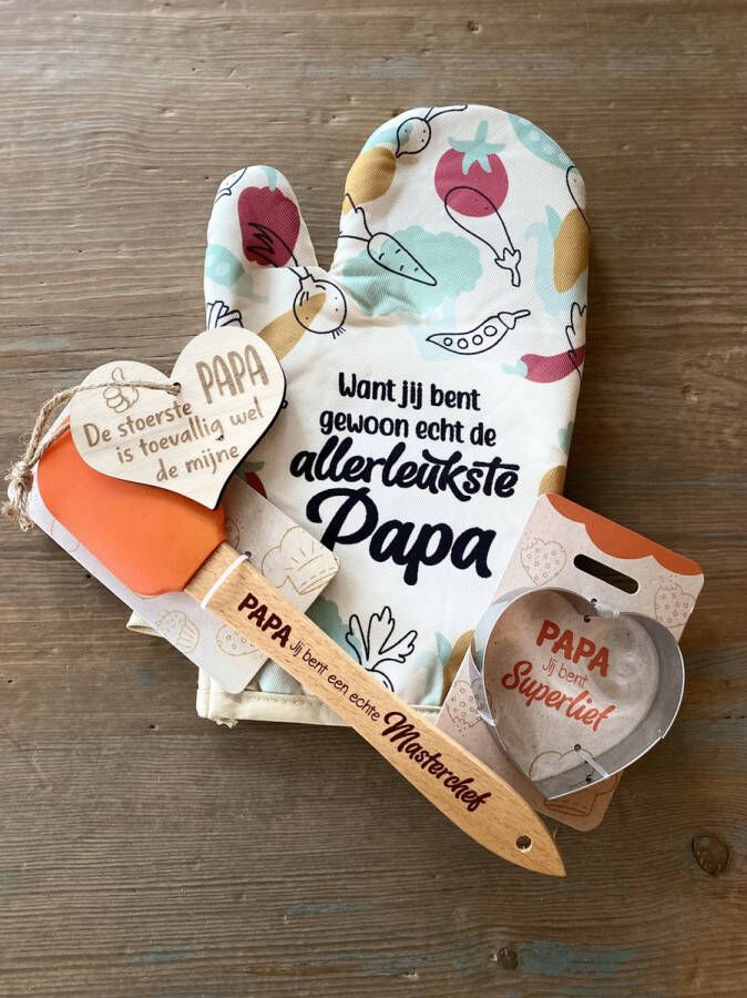 Creaties van hier Vaderdag Ovenwant Papa Spatel Papa Koekvorm Papa