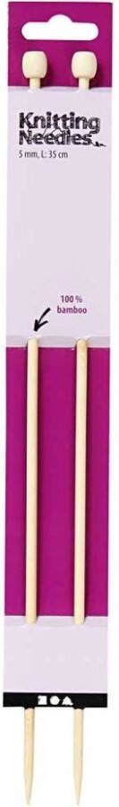Creatieve Materialen Breinaalden Bamboe Breinaalden Naturel Breien Nummer 5 35cm 1 paar