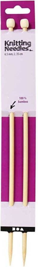 Creatieve Materialen Breinaalden Bamboe Breinaalden Naturel Breien Nummer 6 5 35cm 1 paar