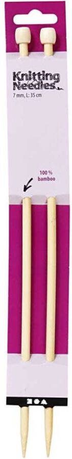 Creatieve Materialen Breinaalden Bamboe Breinaalden Naturel Breien Nummer 7 35cm 1 paar