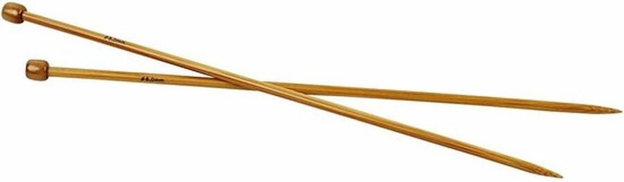 Creatieve Materialen Breinaalden Bamboe Breinaalden Naturel Breien Nummer 6 35cm 1 paar