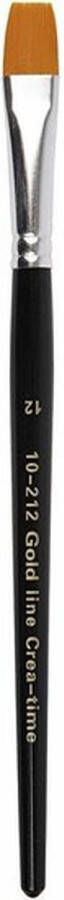 Creatieve Materialen Gold Line Penselen Plat Nylon Haren Afm. 11 Lengte: 19 cm Breedte: 9 mm 6 Stuks