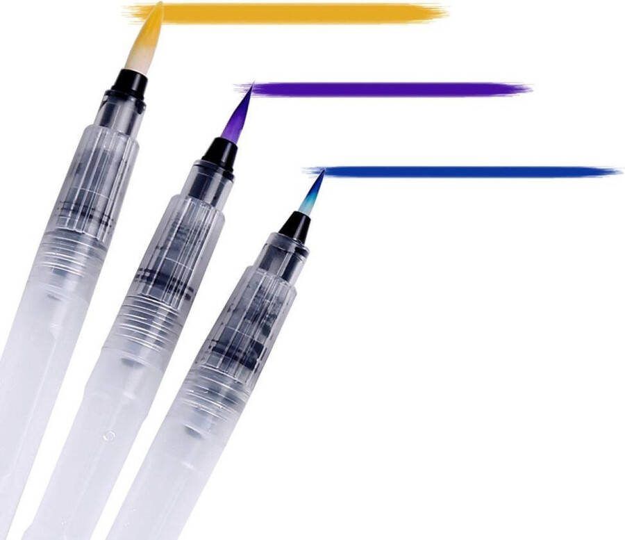CreaTime Water Brush Pennen Set van 3 Brushlettering Pen Penseel Waterverf Penselen