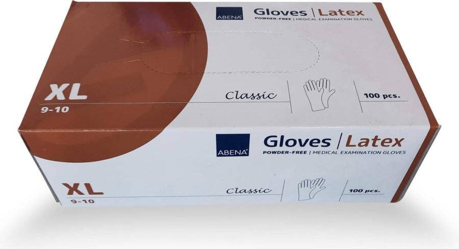 Creativ company Abena Latex Handschoenen Maat XL Wit 100 stuks Poedervrij wegwerphandschoenen