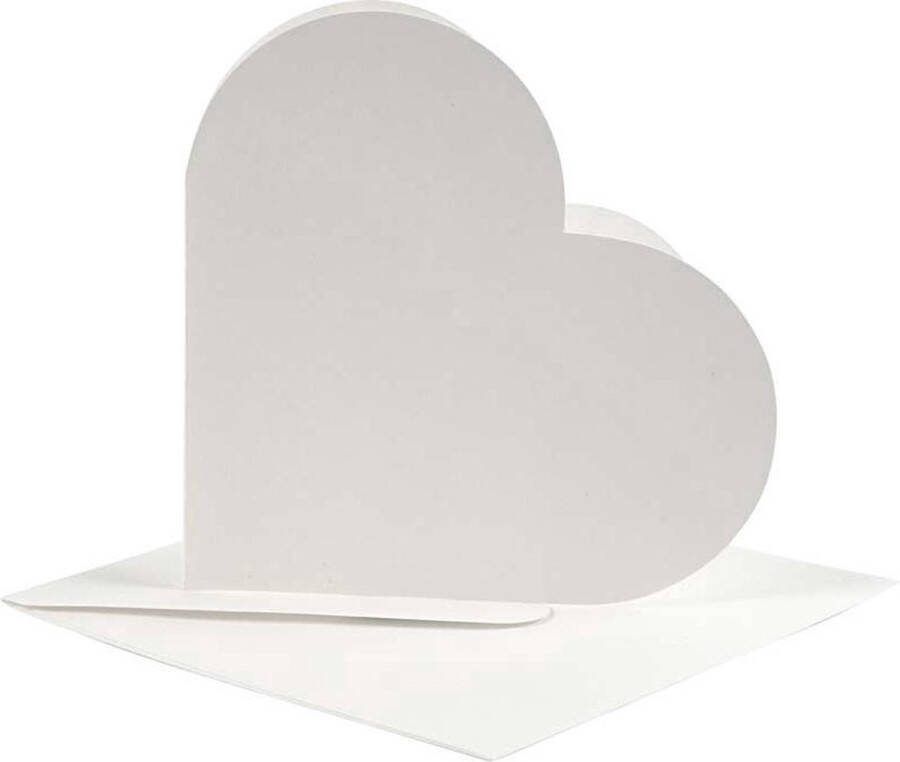 Creativ company CC Kaarten & Enveloppen Hart 12 5x12 5 cm Off-white 10 stuks