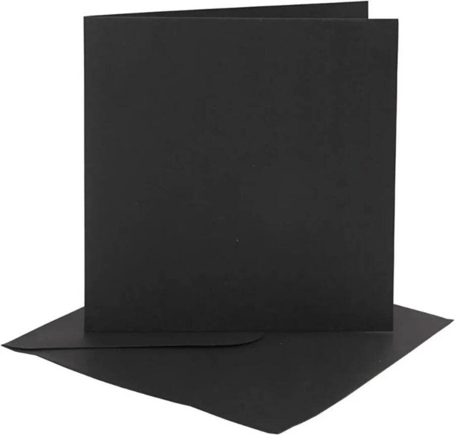 Creativ company CC Kaarten & Enveloppen Zwart 15x15 cm 50 sets