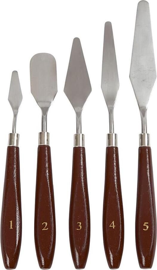 Creativ company Paletmessen set l: 17-23 cm b: 1 5-2 5 cm 5 stuks