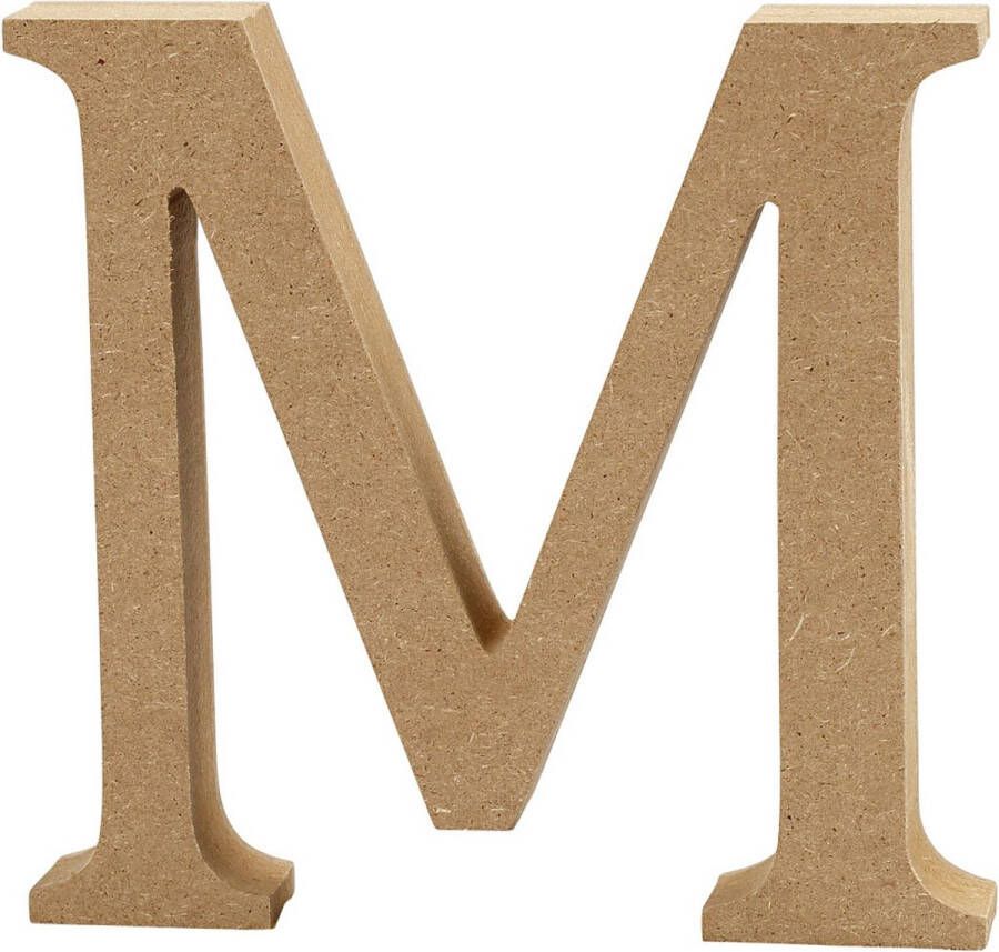 Creativ company Letter M h: 8 cm dikte 1 5 cm MDF 1stuk